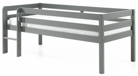 Sivá detská vyvýšená posteľ Vipack Pino, 90 x 200 cm