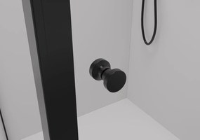Cerano Varone, sprchovací kút s posuvnými dverami 130(dvere) x 100 (stena) x 195 cm, 6mm číre sklo, čierny profil, CER-CER-DY505B-130100