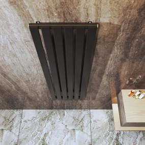 Gamma Vertical, vykurovacie teleso 450x1400 mm, 687 W, čierna matná, GMA-VERT-14045-BK