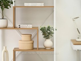 Regál Harp B (dub + biela). Vlastná spoľahlivá doprava až k Vám domov. 1111355