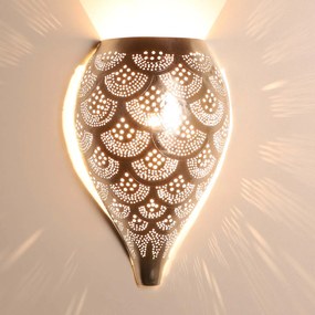 Marocká strieborná nástenná lampa Farid