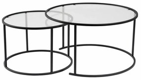 Súprava konferenčných stolíkov Aurum Black 80 cm, 2 ks