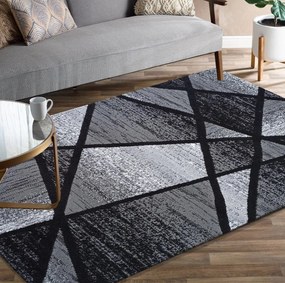 Kusový koberec HASTE Geometria - čierny