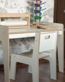 Stôl + stolička pre deti biela S/M