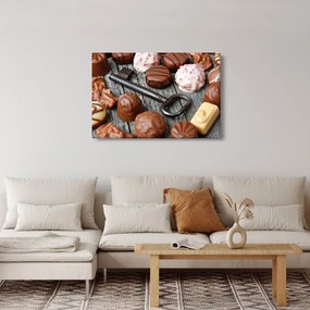 Obraz čokolády a kľúče (90x60 cm)