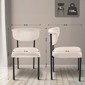 Stolička pre návštevy Gambell zamat - krémová