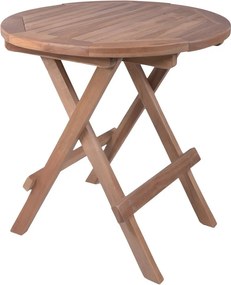 Okrúhly záhradný odkladací stolík z tíkového dreva ø 50 cm Luang – Garden Pleasure