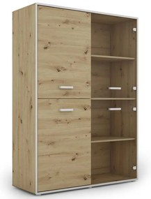 Vitrína Capannoli 120 2d2g dub artisan/biela