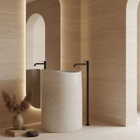 Rea Merlo, voľne stojace umývadlo, 550×340×855 mm, ecru/béžová matná, REA-U0616