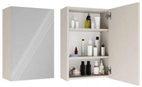 Závesná kúpeľňová skrinka so zrkadlom POLA 1DL kašmírová