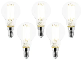 Sada 5 LED žiaroviek E14 P45 číre 2,2 W 470 lm 2700 K