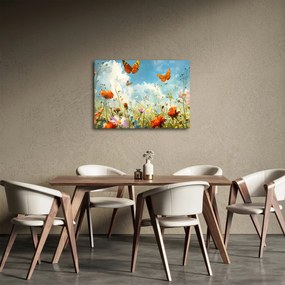 Obraz - Motýle na letnej lúke (70x50 cm)