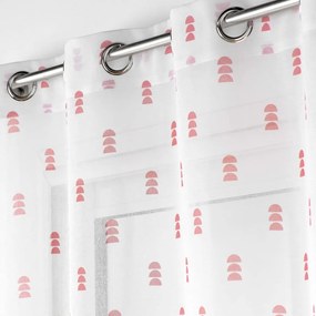 Bielo-ružová voálová záclona 140x240 cm Geokid – douceur d'intérieur