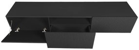 Závesná TV skrinka Nicole 200 cm so zásuvkou - čierny mat