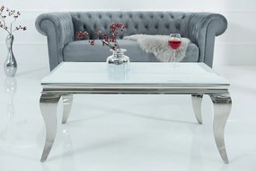 Bighome - Konferenčný stolík BARROCK 100 cm - strieborná, biela
