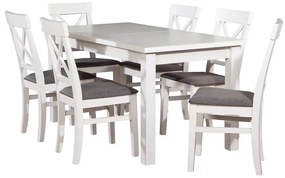 Jedálenská zostava Cyprian 1+6 ST28 160X80+40 + W31 biely