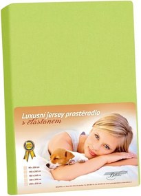 Bellatex Jersey prestieradlo s elastanom jarná zelená, 90 x 200 cm