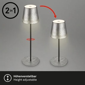 Brilo - KIKI nabíjateľná dotyková stolná LED lampa LED/2,6W/5V IP44 2600 mAh strieborná