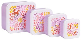 A Little Lovely Company - súprava štyroch desiatových škatuliek - kvetinová záhrada