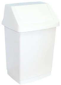 Odpadkový kôš s vekom plastový 9 l, biela