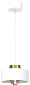Luster na lanku MARTI 1xE27/15W/230V biela/zlatá
