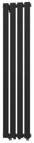 Gamma Vertical, vykurovacie teleso 296x1400 mm, 458 W, čierna matná, GMA-VERT-1400296-BK