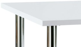 Autronic -  Jedálenský stôl AT-1914B WT, 120x75cm, vysoký lesk biely, chróm