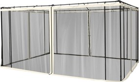 Outsunny 4 Bočné Panely 3.5x2 m pre Záhradné Altánky s Zipsom a Sieťovinou Čierne | Aosom