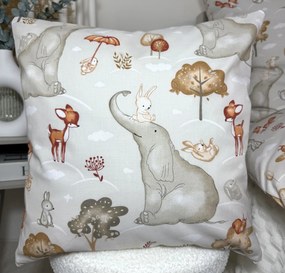 INTERMEDIC SK Vankúšová obliečka 40×40 – Zvieratkový svet sivá, 100 % bavlna