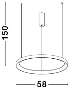 LED luster Pertino 58 3000K čierne