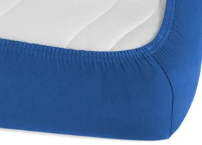 Jersey napínacie prestieradlo JR-016 Modré 160 x 200 - výška 20 cm
