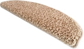Vopi Nášľapy na schody Color shaggy béžový polkruh, samolepiaci - 28x65 polkruh (rozmer vrátane ohybu)