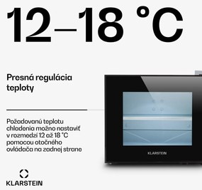Klarstein Frosty, mini chladnička, 10 l, energet. trieda B, 65 W, čierna
