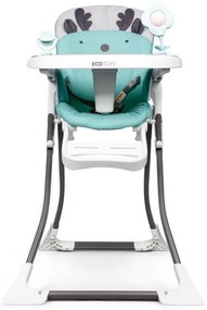 Štýlová detská jedálenská stolička v mentolovej farbe