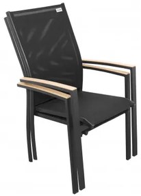 Doppler EXPERT WOOD antracit - záhradná hliníková sedacia súprava 4+2+1