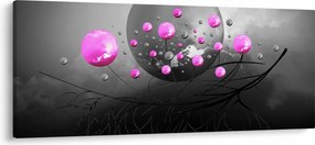 Obraz ružových gulí (120x50 cm)