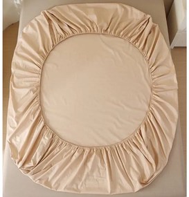 Bavlnená posteľná plachta s gumkou - béžová Šírka: 160 cm | Dĺžka: 200 cm