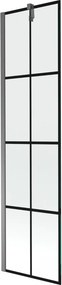 Mexen Next, 1-krídlová vaňová zástena 50 x 150 cm, 6mm číre sklo - čierny vzor, grafitová, 895-050-000-00-77-95