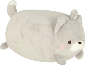 KIK Cestovný vankúš 2v1 a maskot mačka, sivý