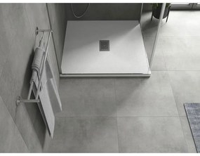 Mexen Hugo, štvorcová sprchová vanička SMC 100 x 100 cm, biela, oceľová krytka, 42101010-X