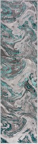 Flair Rugs, DOPREDAJ: 80x300 cm Běhoun Eris Marbled Emerald, 80x300, modrá, chodba / predsieň