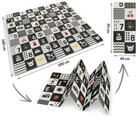 Penová podložka 200 x 180 x 1 cm Nukido NK-340 oceán-čísla