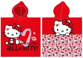Carbotex Detské pončo Hello Kitty Najroztomilejšie na Svete, 55 x 110 cm