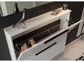 Biela závesná výklopná skrinka na topánky Utah - Germania