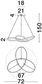 LED luster Fusion 72 zlaté