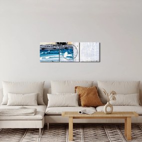 Obraz - Abstraktné ťahy (s hodinami) (90x30 cm)