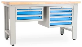 Dielenský stôl Solid OAK-24, 150 cm, 2 závesné boxy, dub