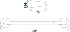 Rea Vibe, vešiak na uterák 60cm, 16201, zlatá matná, REA-60100