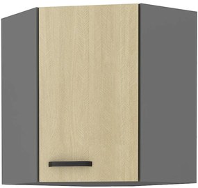 Horná rohová kuchynská skrinka Scarmi 60 60 GN 72 1F 45 (korpus: antracit + front: herringbone scandi). Vlastná spoľahlivá doprava až k Vám domov. 1134836