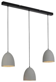 Moderne hanglamp zwart met grijs beton 3-lichts - Eton